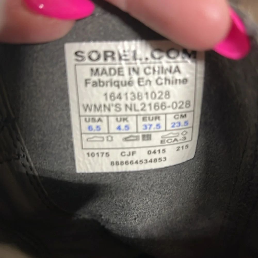 Sorel Women Boots Major Moto Buckle Pull On‎ NL2166 028 Leather Gray Sz 6.5